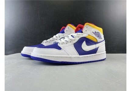 Air Jordan 1 Mid Royal Blue Laser Orange