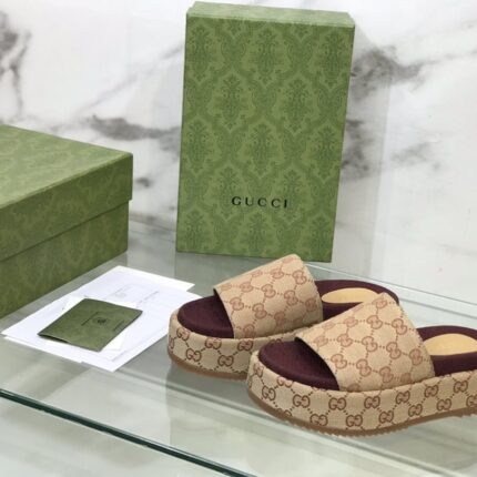 Gucci Electric embroidered platform slippers Size：35-43 note shoes size when you fill shipping address
